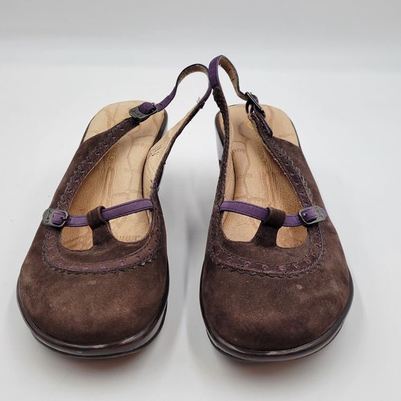 J-41 Adventure On Womens Brown Suede Med Heel Slingback Shoes Comfort Size 6.5 M - Picture 2 of 11